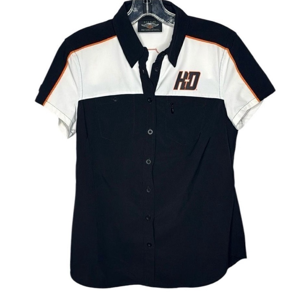 NEW- WOMENS HARLEY DAVIDSON PERFORMANCE SHORT SLEEVE BUTTON SHIRT
